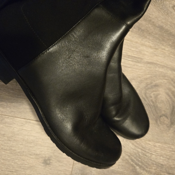 Stuart Weitzman Over the Knee Leather Boots Black Size 8M - Picture 4 of 5